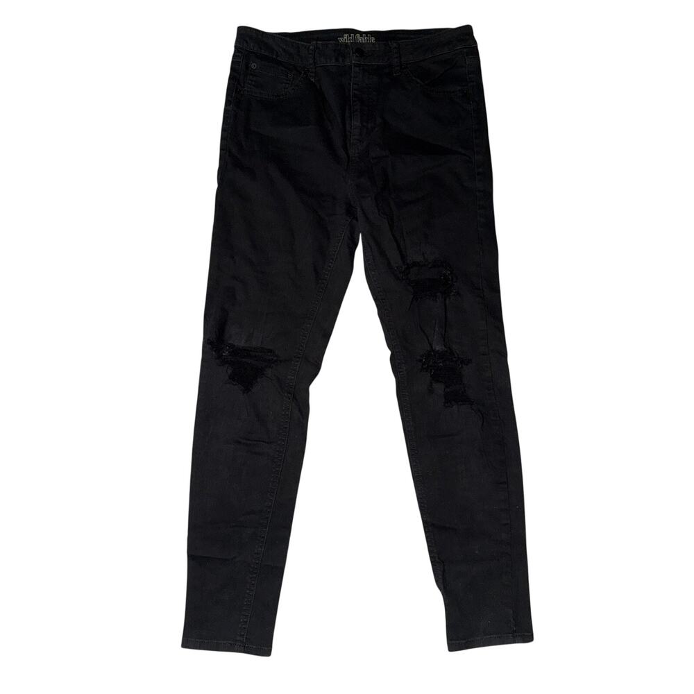 Wild Fable Black Distressed High Rise Skinny Jeans 10